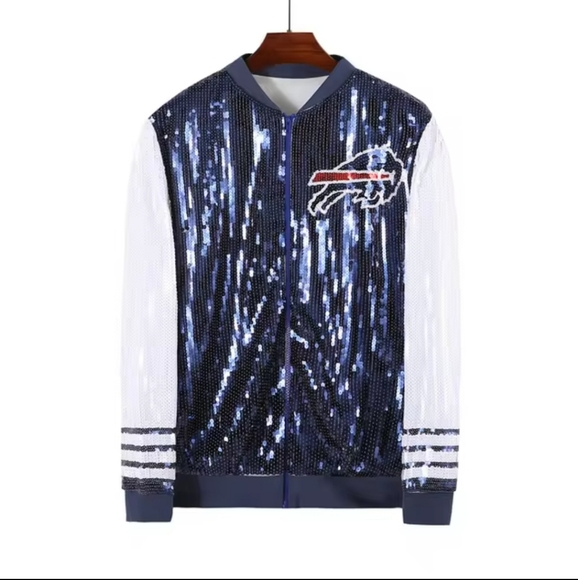 Buffalo Bills Football Sequin Jacket - Picture 2 of 13